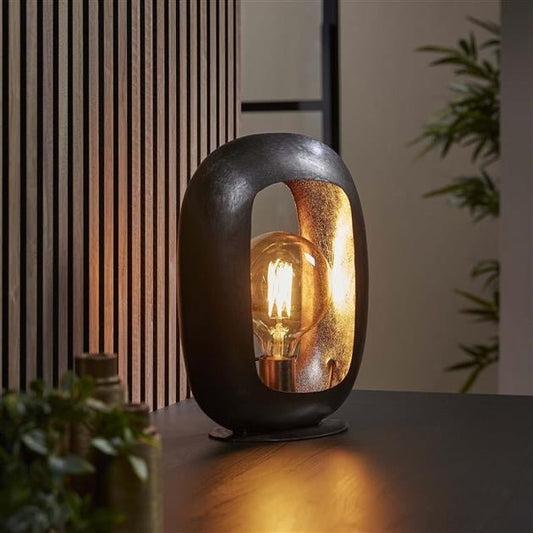 NoirLuxe – Lampe de Table Élégante en Nickel Noir