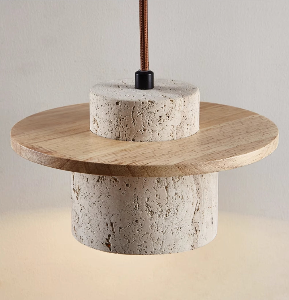 Suspension Travertin Naturel - Luminaire Design Contemporain