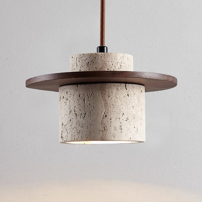 Suspension Travertin Naturel - Luminaire Design Contemporain